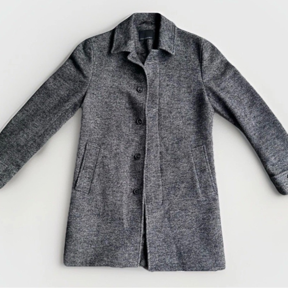 Banana republic wool tweed coat in brown